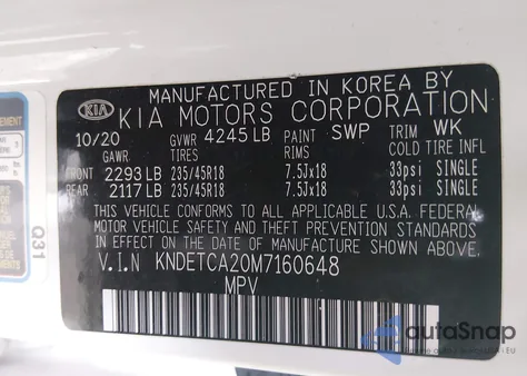 2021 Kia Seltos Sx Turbo из США, поврежденный, VIN KNDETCA20M7160648